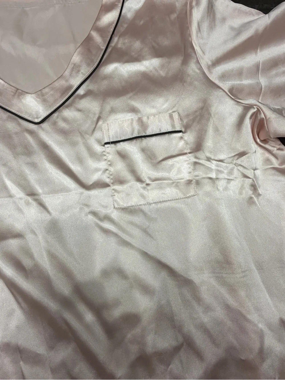 Ekouaer Blush Pink Satin Pajama Set Short Sleeve Top & Shorts XXL